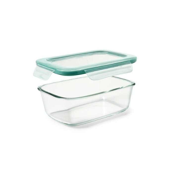Smart Seal 8 Cup Glass Rectangle Container - Teal B3