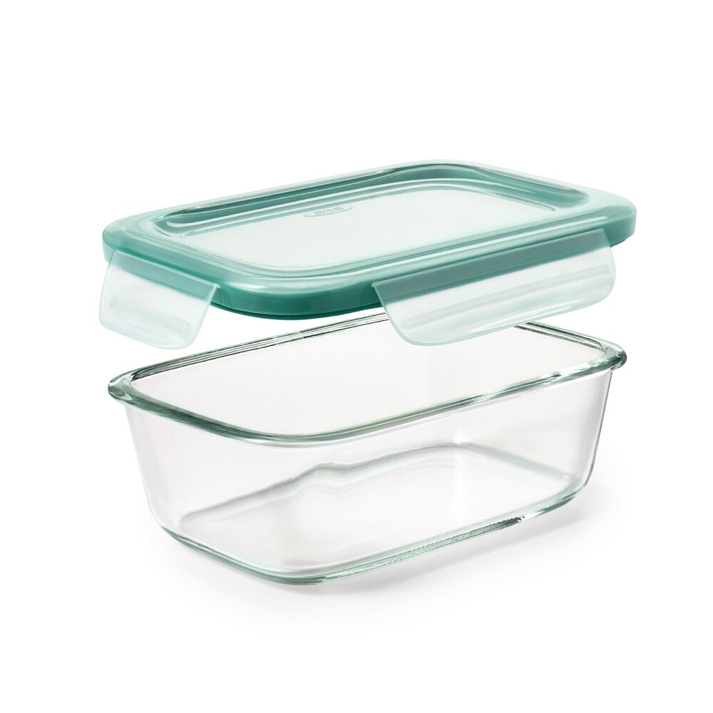 Smart Seal 3.5 Cup Glass Rectangle Container - Teal S2
