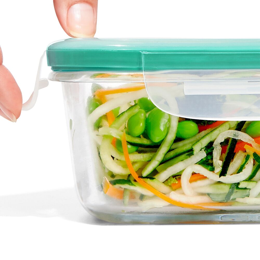Smart Seal 3.5 Cup Glass Rectangle Container - Teal S2