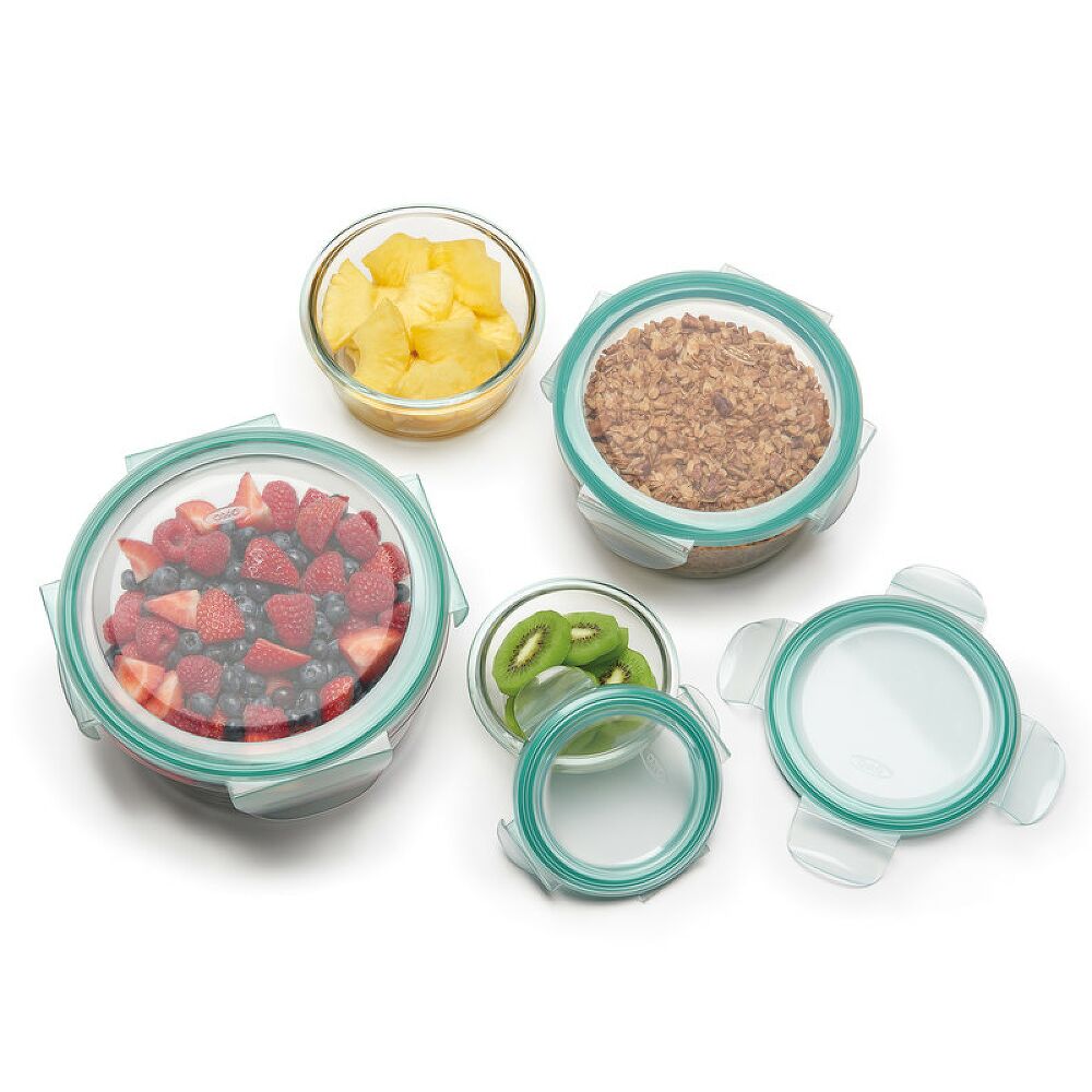 8 Piece Smart Seal Glass Round Container Set E2