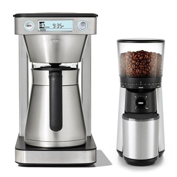 12-Cup Coffee Maker with Podless Single-Serve Function & Conical Burr Coffee Grinder Bundle N5