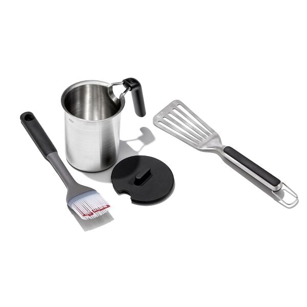 Grilling Basting Pot and Brush Set & Grilling Precision Turner Bundle O7