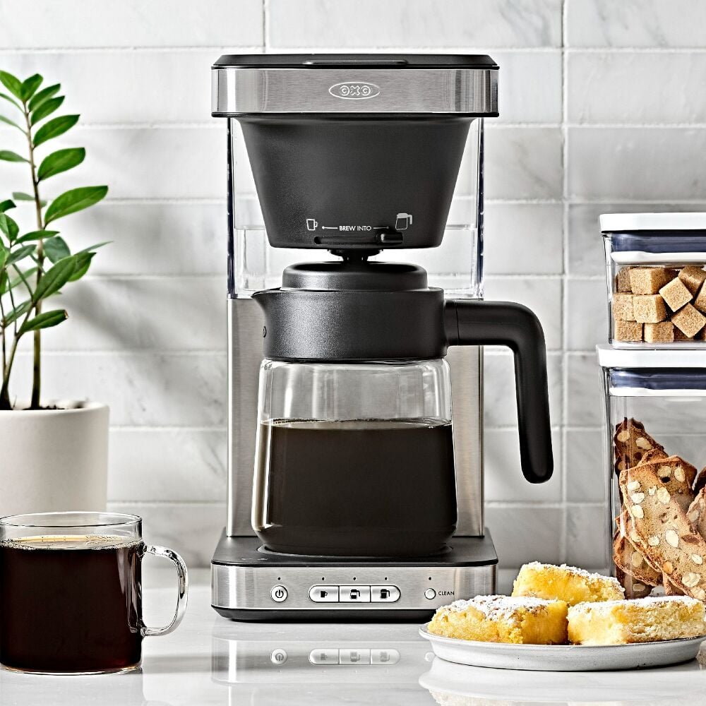 8-Cup Coffee Maker with Podless Single-Serve Function and Glass Carafe O7