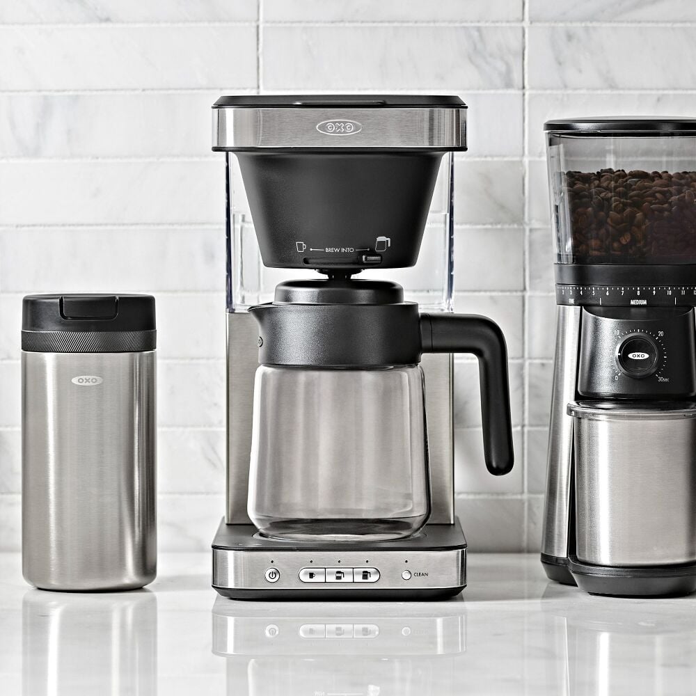 8-Cup Coffee Maker with Podless Single-Serve Function and Glass Carafe O7