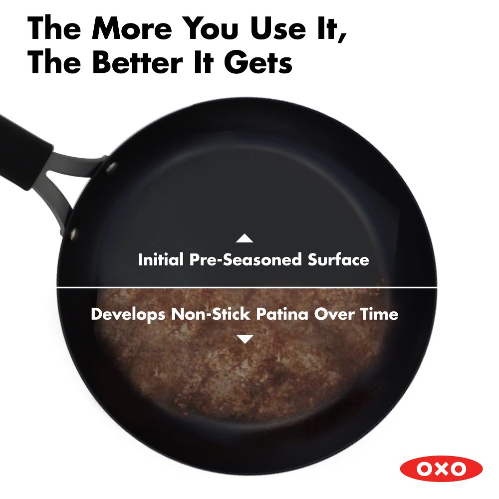Carbon Steel Obsidian Series 12-Inch Wok with Silicone Sleeve Y8