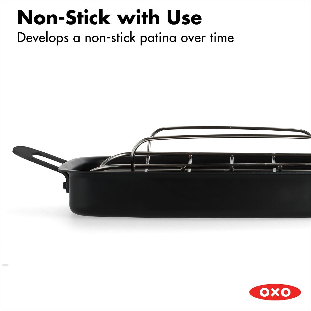 Carbon Steel Obsidian Series Roaster with Rack C3
