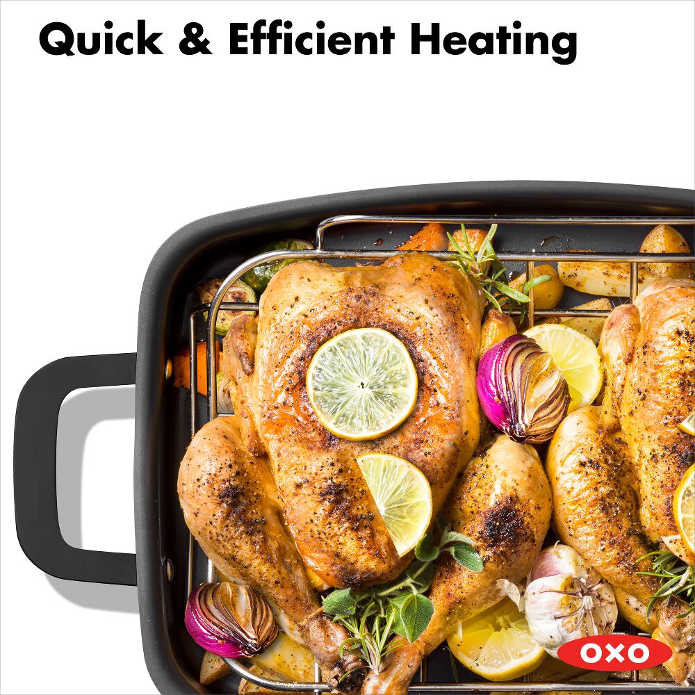 Carbon Steel Obsidian Series Roaster with Rack C3