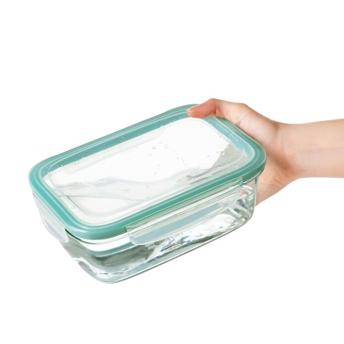 Smart Seal 8 Cup Glass Rectangle Container - Teal B3