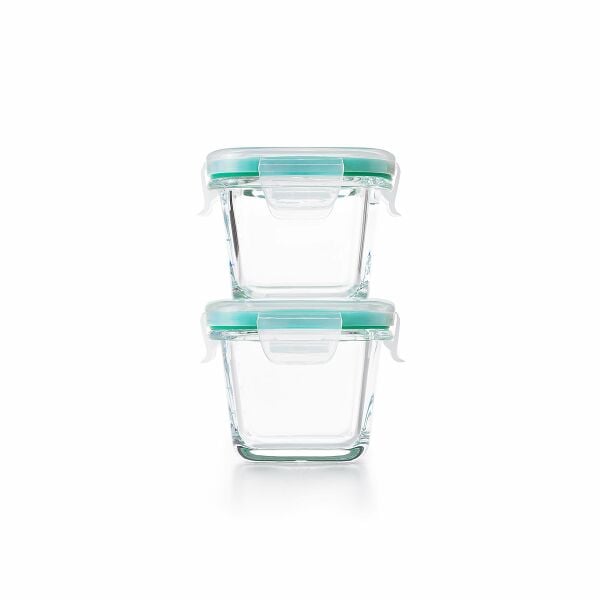 4 Piece Smart Seal Glass Mini Square Container Set V9