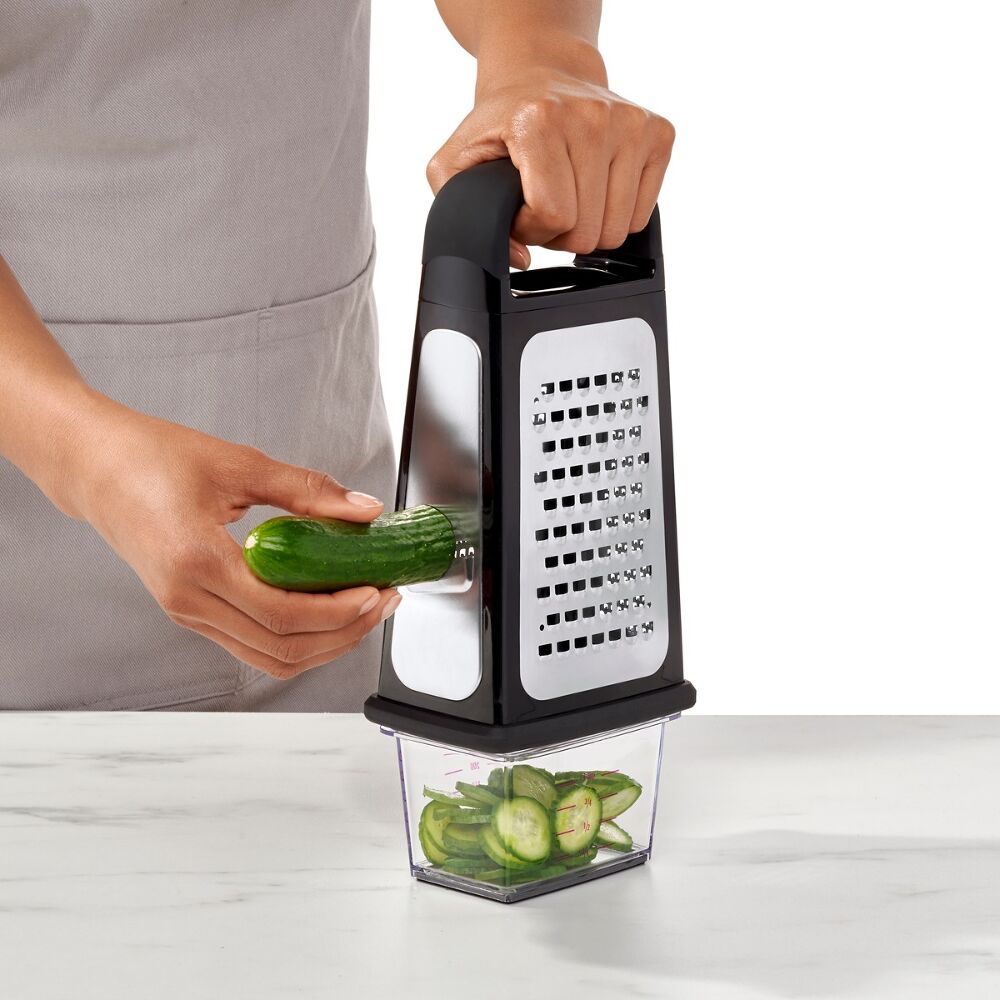 Etched Box Grater With Removable Zester G4