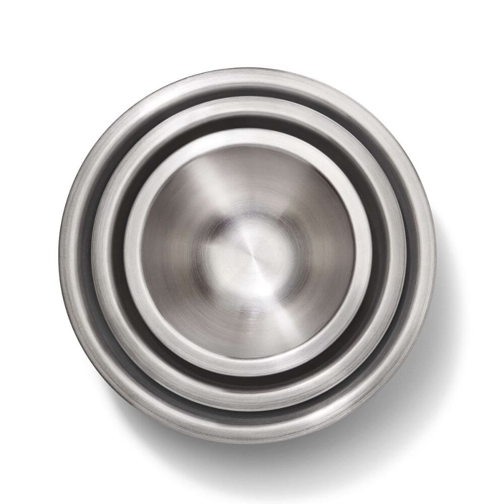 3-Piece Stainless Steel Mixing Bowl Set - Blue/Gray G7