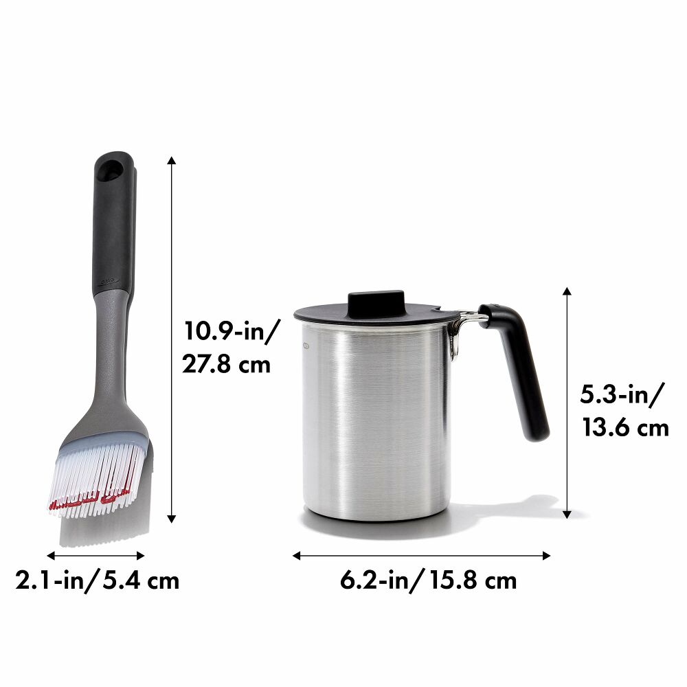 Grilling Basting Pot and Brush Set S6