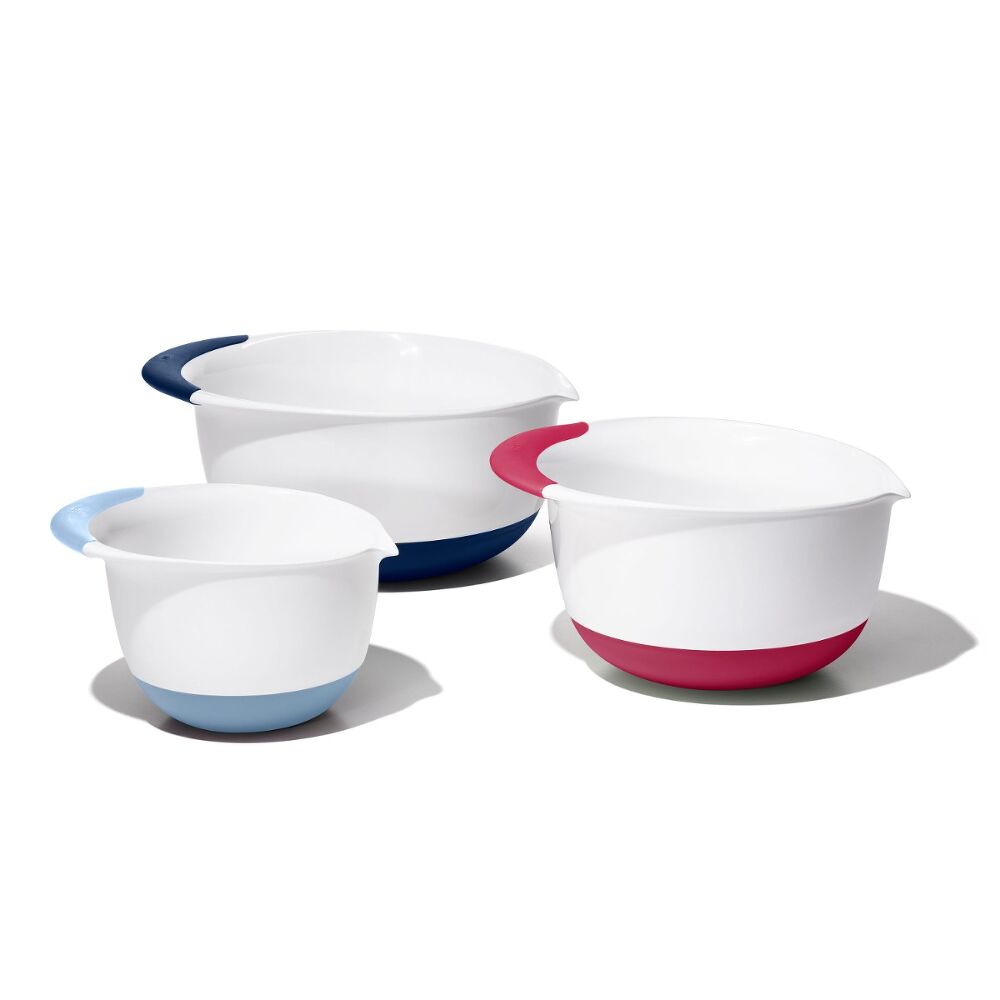 3 Piece Mixing Bowl Set New Colored Handles K5