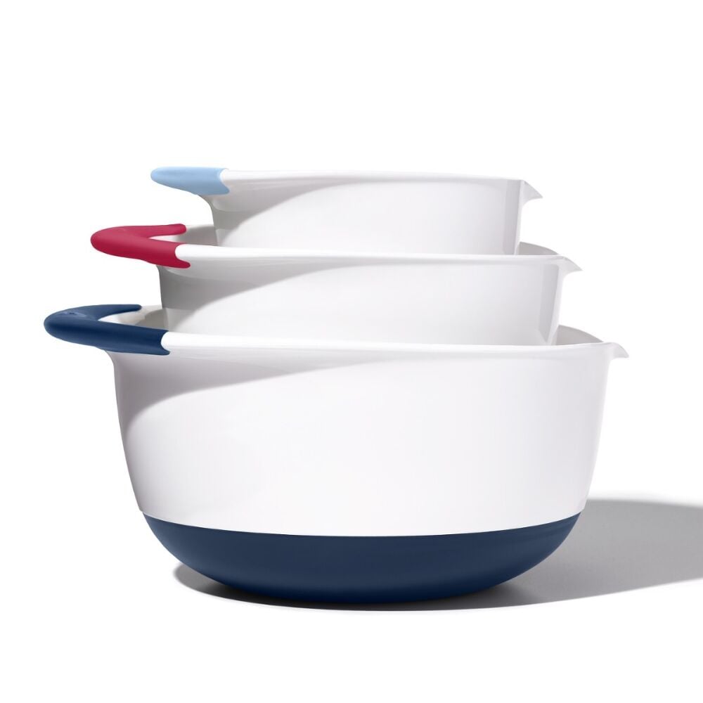 3 Piece Mixing Bowl Set New Colored Handles Q7