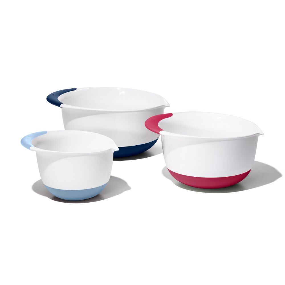 3 Piece Mixing Bowl Set New Colored Handles Q7