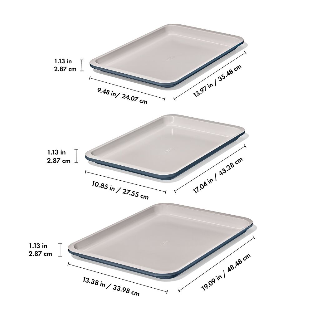 Non-Stick Pro Ceramic Coated Metal Bakeware 3 Pc Set H7