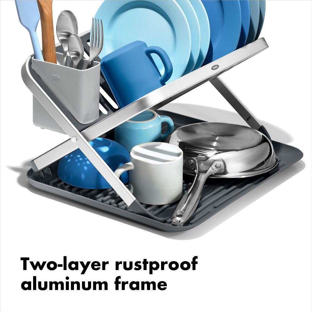 OXO Good Grips Aluminum Fold Flat Dish Rack D4