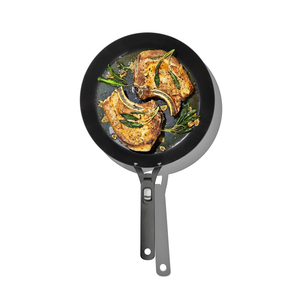 Outdoor 12-inch Carbon Steel Pan with Removable Handle O2