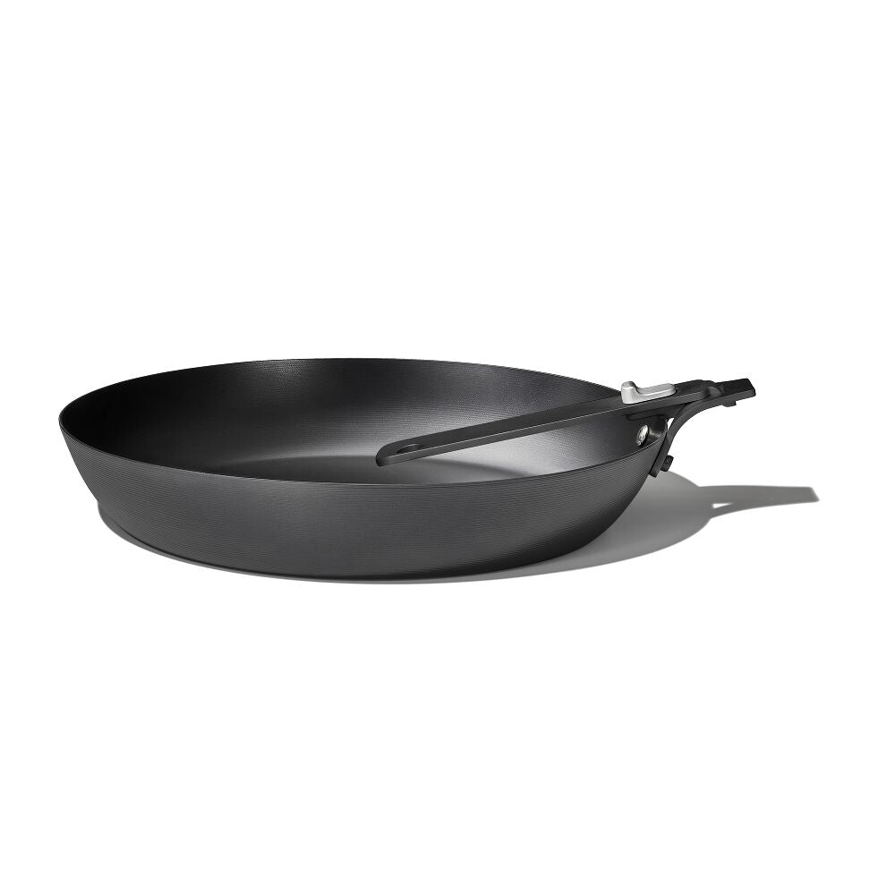 Outdoor 12-inch Carbon Steel Pan with Removable Handle O2