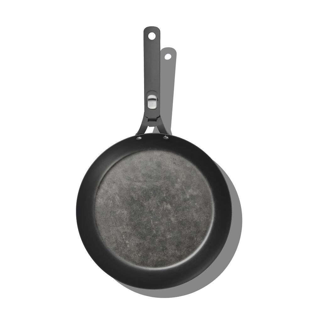 Outdoor 12-inch Carbon Steel Pan with Removable Handle O2