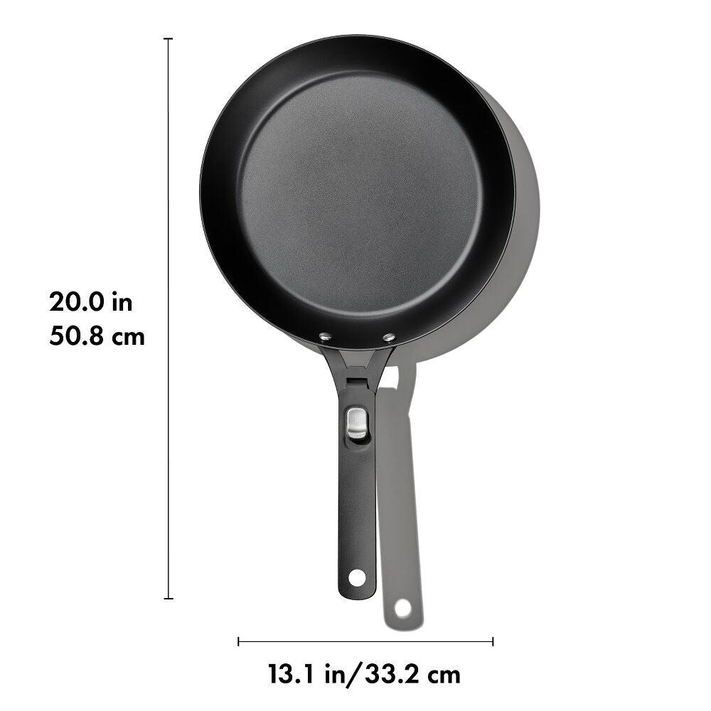 Outdoor 12-inch Carbon Steel Pan with Removable Handle O2