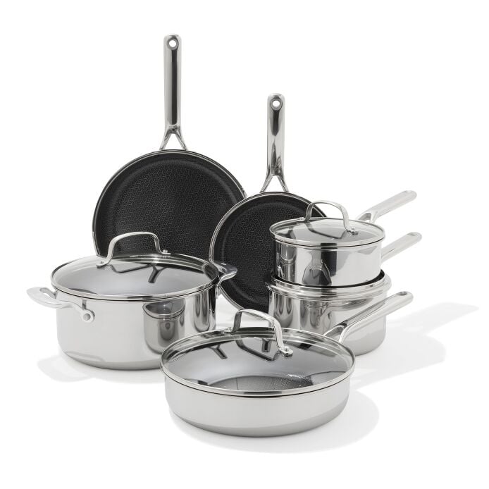 Trident Hybrid Non-Stick Stainless Steel 10-Piece Set I7