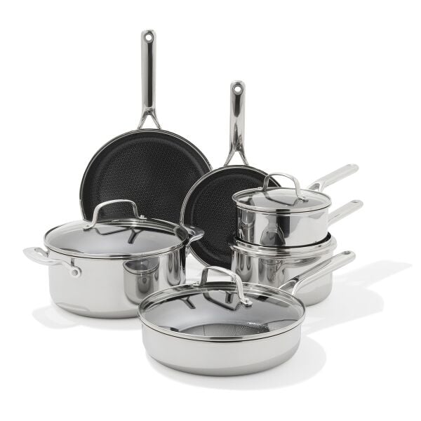 Trident Hybrid Non-Stick Stainless Steel 10-Piece Set I7