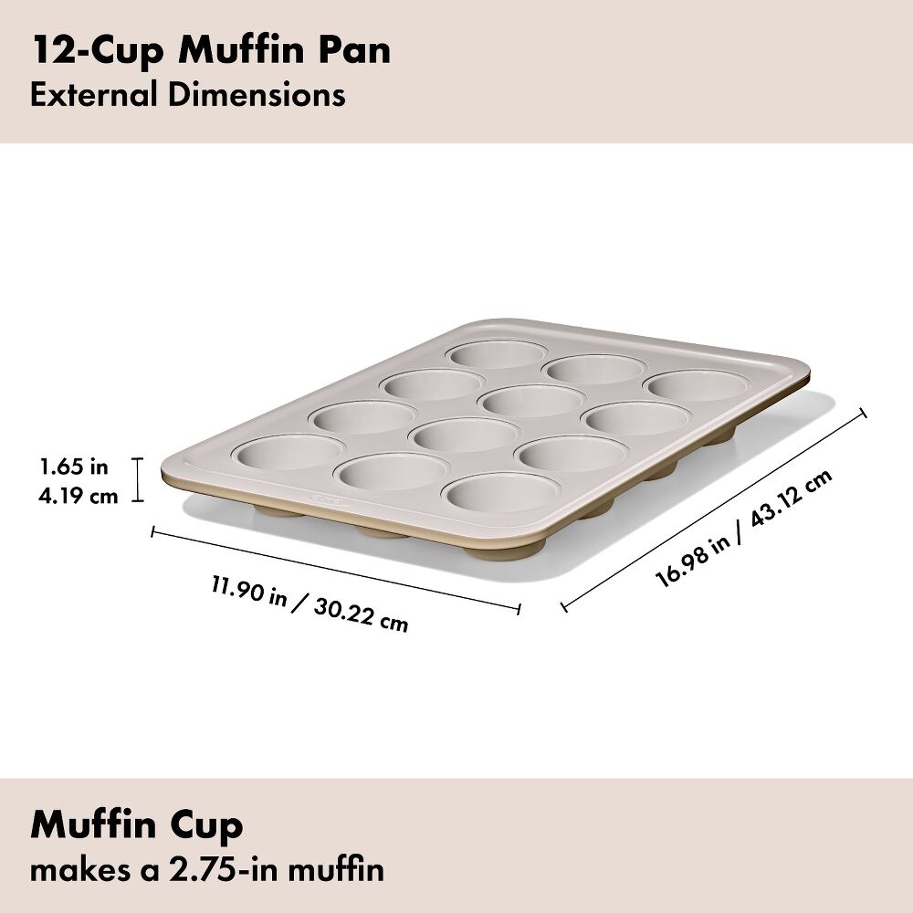 Non-Stick Pro Ceramic Coated Metal Bakeware 12 Cup Muffin Pan C0