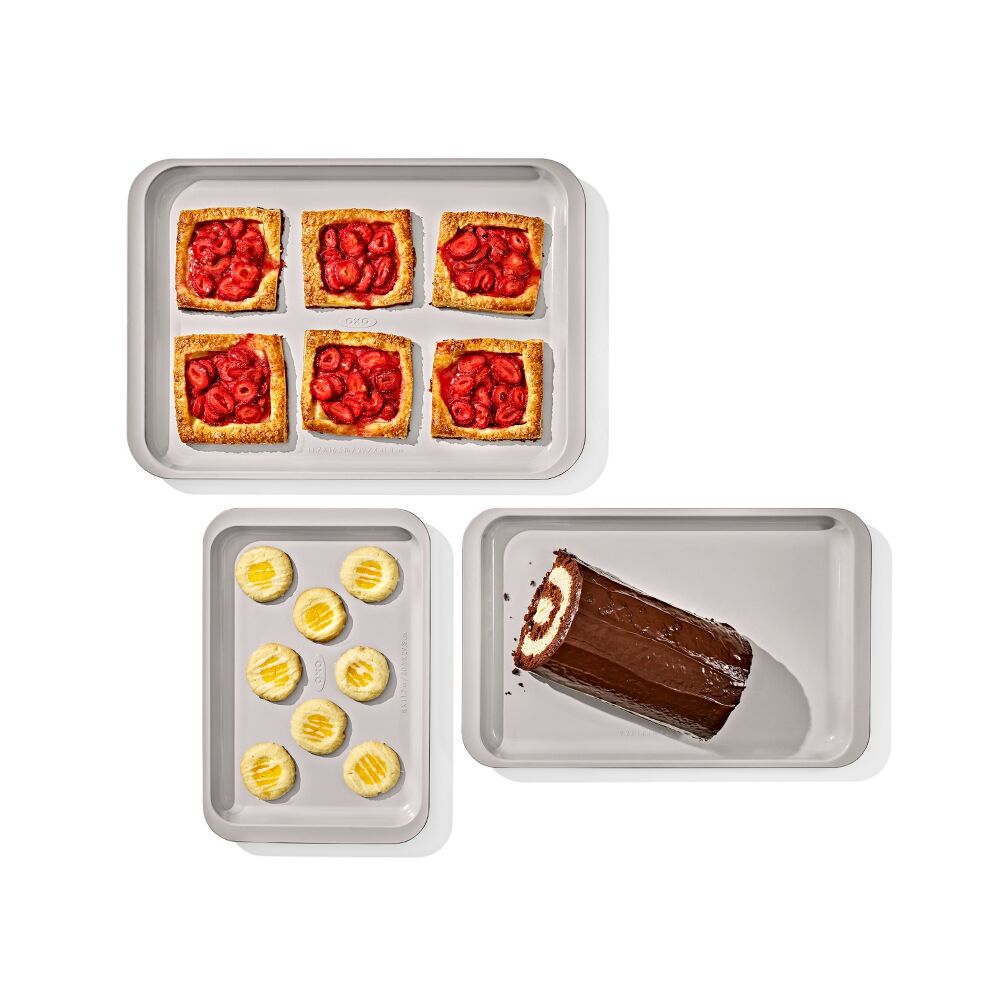 Non-Stick Pro Ceramic Coated Metal Bakeware 3 Pc Set H7