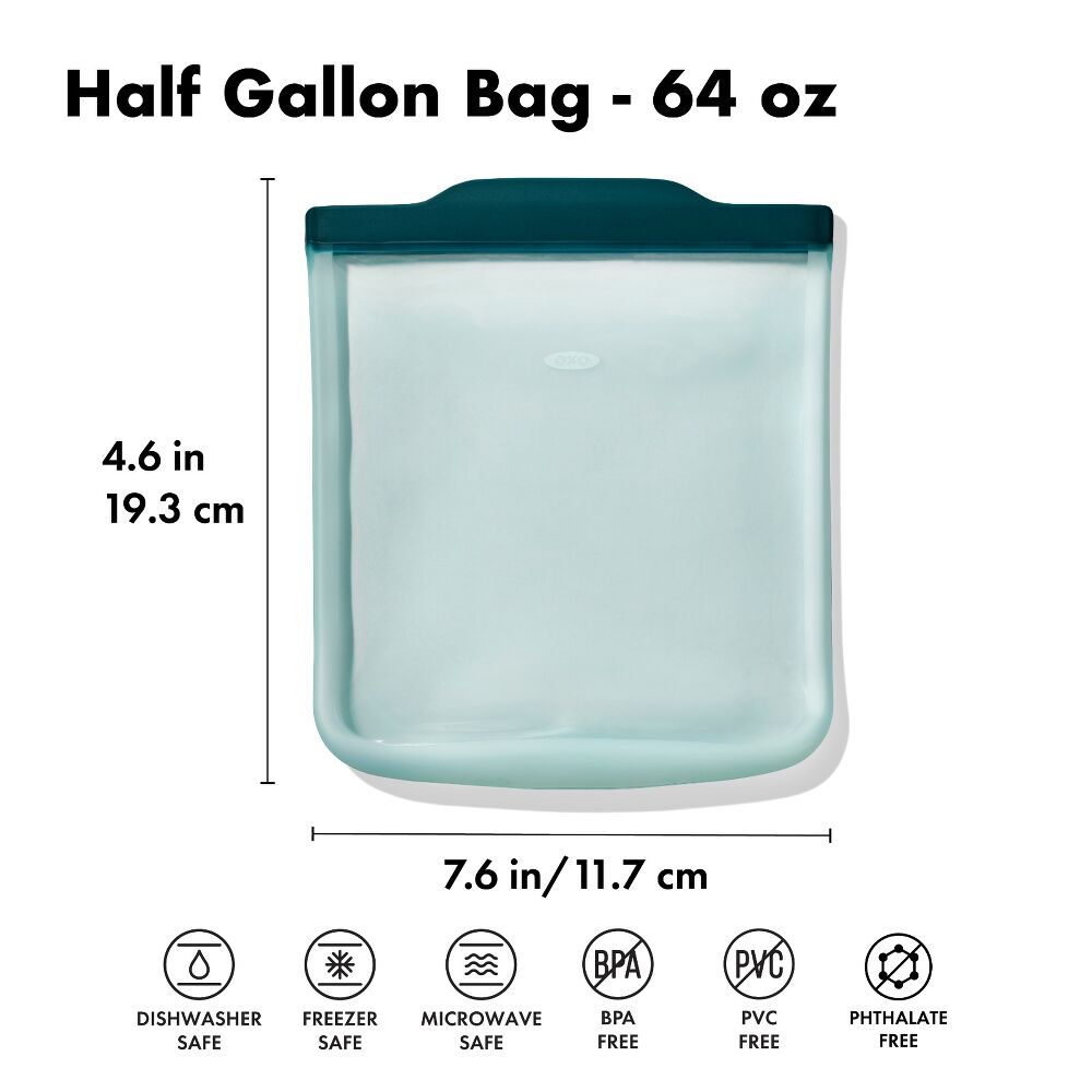 Silicone Reusable Bag - Half Gallon Bag (64 oz) - Lagoon N1