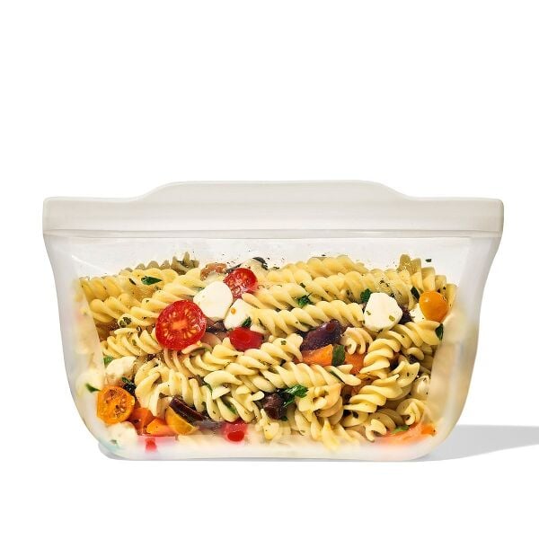 Silicone Reusable Bag - Stand-Up Quart (32 oz) - Oat J1