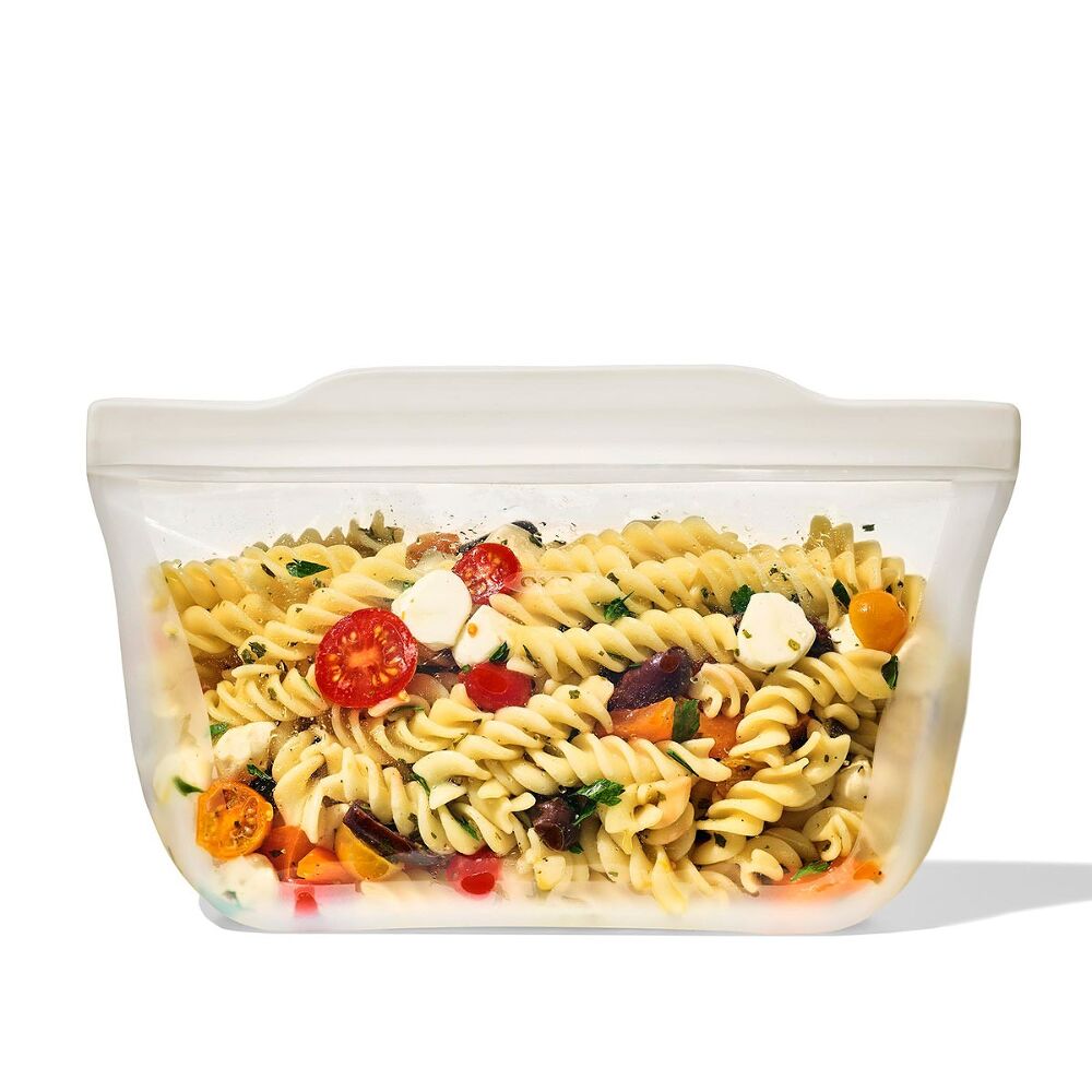 Silicone Reusable Bag - Stand-Up Quart (32 oz) - Oat J1