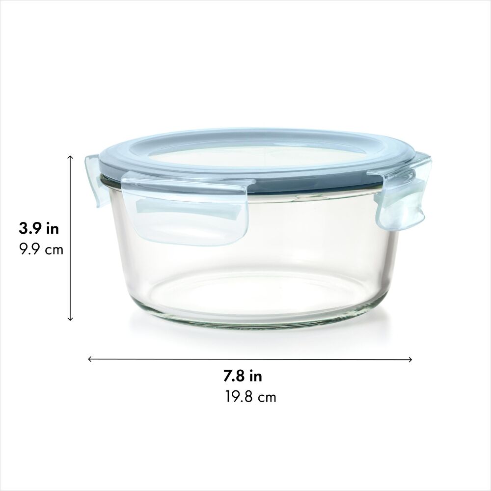 Smart Seal 7-Cup Glass Round Container - Arctic Blue Q7