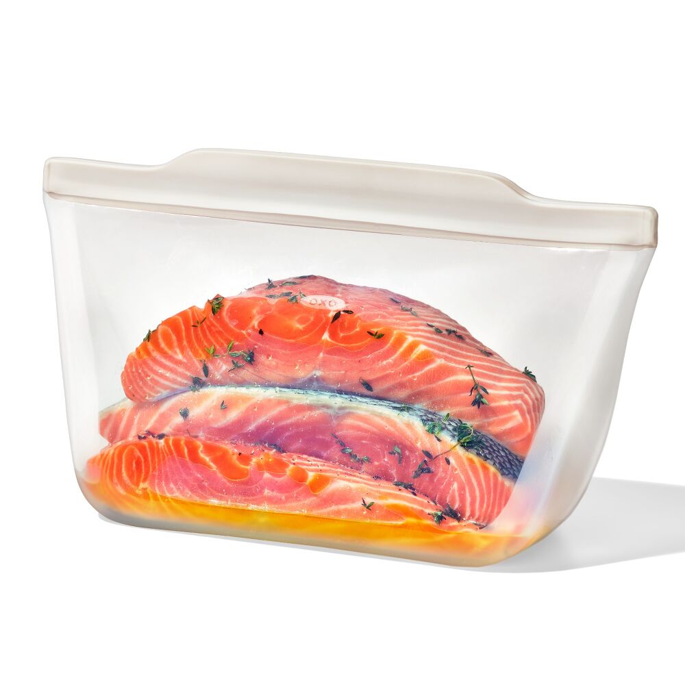 Silicone Reusable Bag - Stand-Up Half Gallon (64 oz) - Oat G8