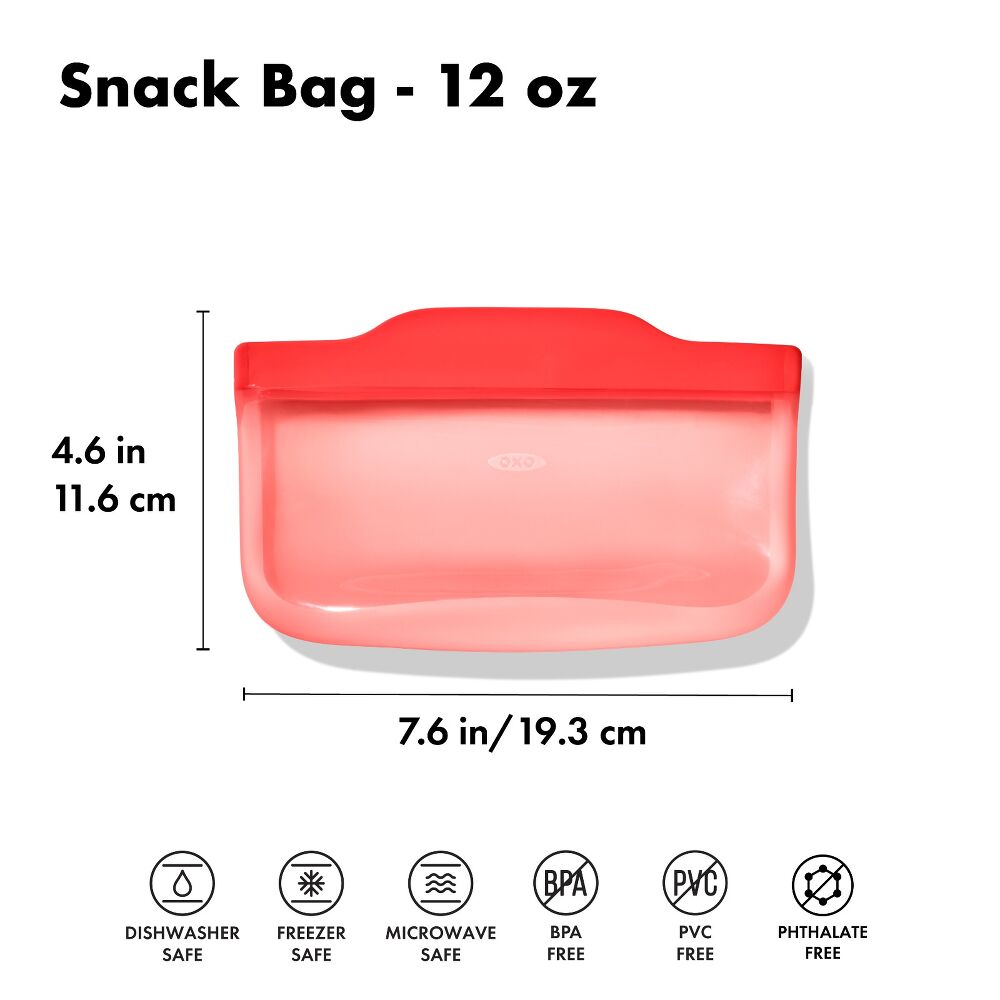 Silicone Reusable Bag - Snack Bag (12 oz) - Watermelon M1