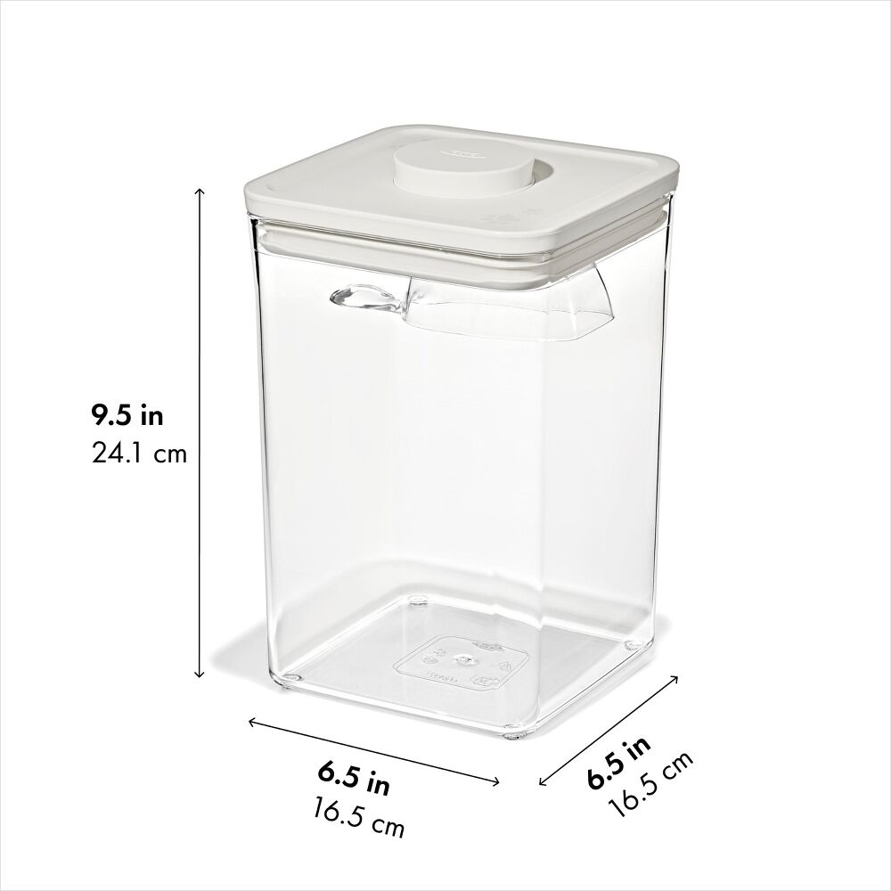 OXO Pet POP Container with Scoop — Big Square Medium — 4.4 Qt/4.2 L H3