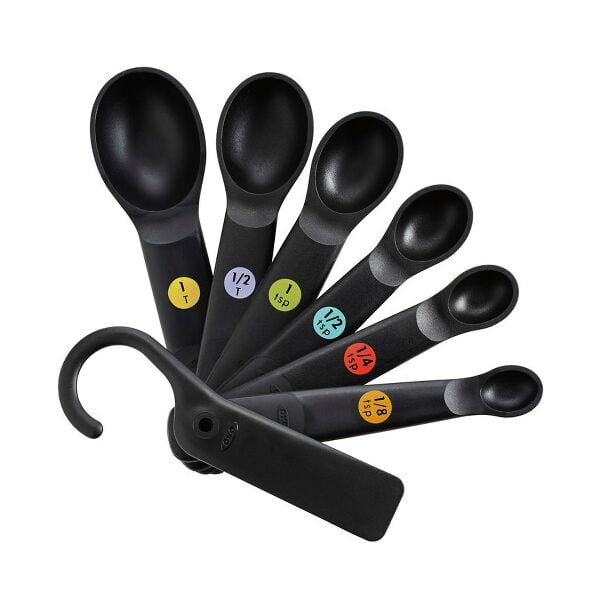 7 Piece Plastic Measuring Spoons - Black L1
