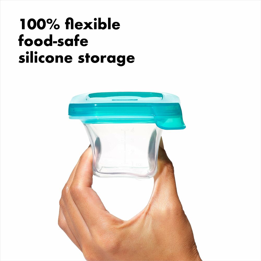 4 oz Baby Blocks™ Silicone Freezer Storage Containers - Tot Teal Q6
