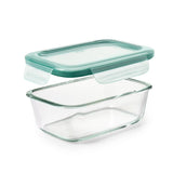 Smart Seal 3.5 Cup Glass Rectangle Container - Teal S2