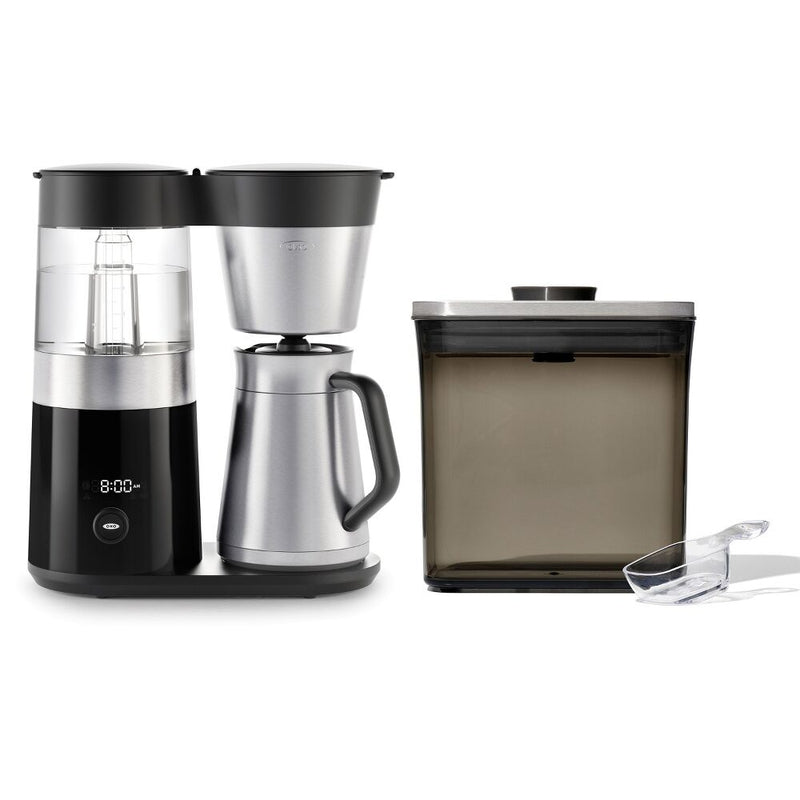 9-Cup Coffee Maker & Steel Coffee POP Container (1.7 Qt) with Scoop Bundle F3