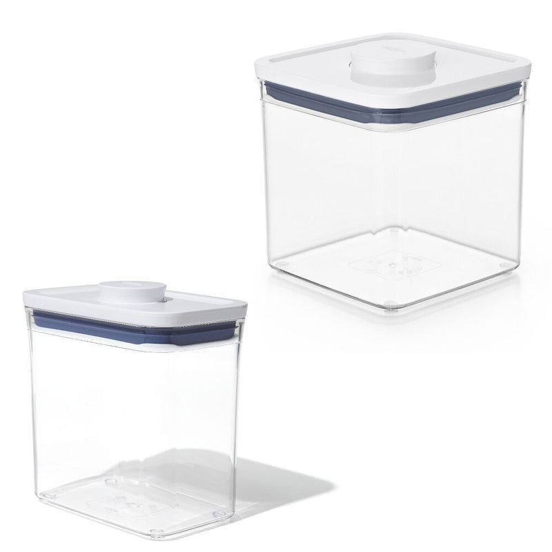 POP Container - Rectangle Short (1.7 Qt.) & POP Container - Big Square Short (2.8 Qt.) Bundle J1