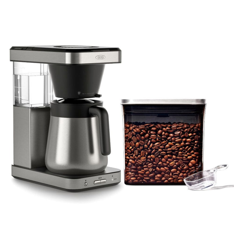 8-Cup Coffee Maker & Steel Coffee POP Container (1.7 Qt) with Scoop Bundle X2