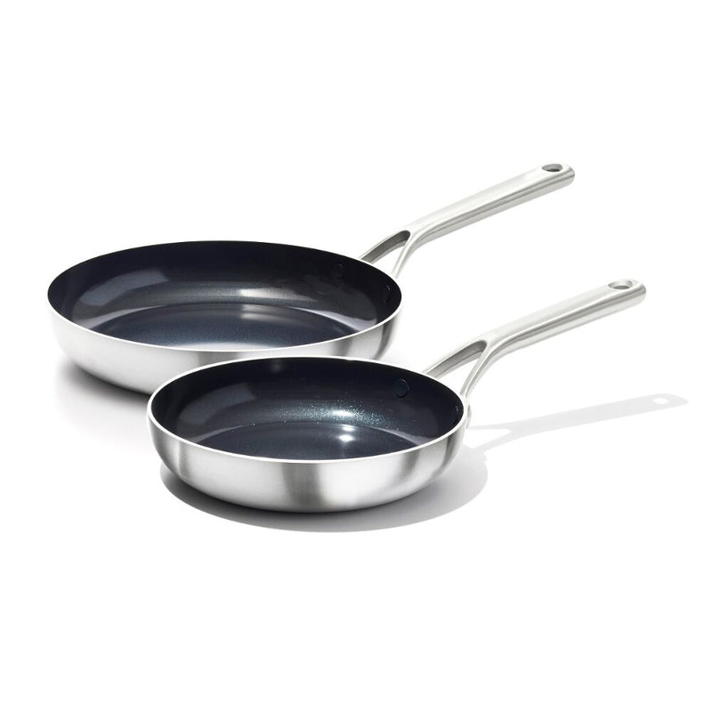 Stainless Steel Mira Series 2 Pack Frypans - Ceramic N3