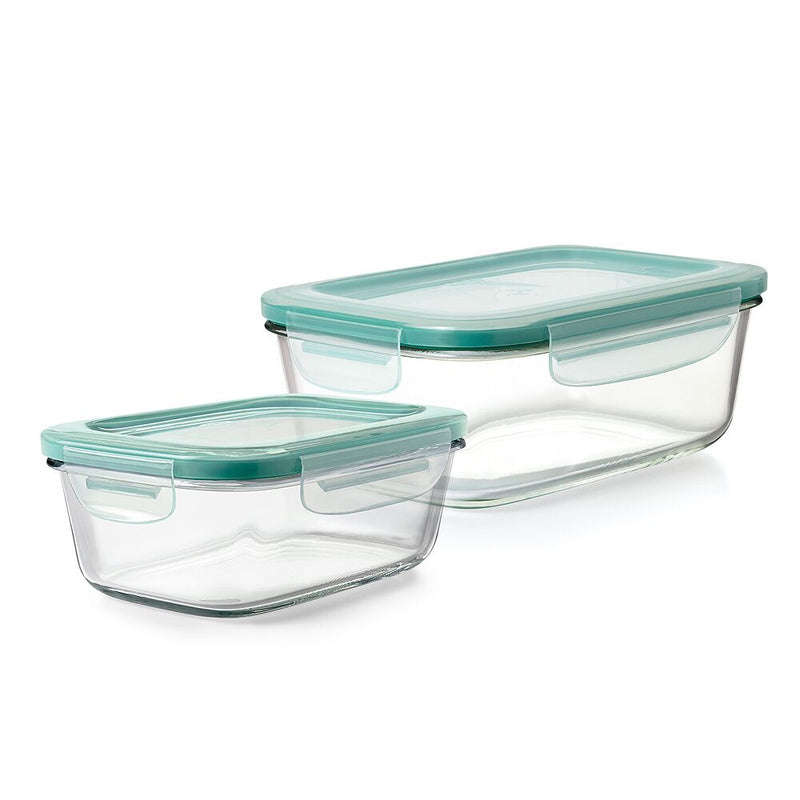 8 Cup Smart Seal Glass Rectangle Container & 3.5 Cup Smart Seal Glass Rectangle Container Bundle S9