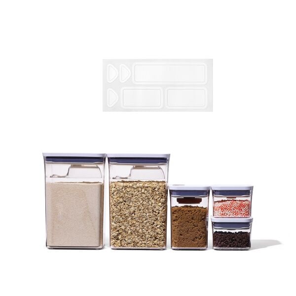 POP Removable Labels & 8-Piece POP Container Baking Set Bundle H4