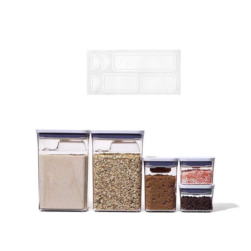 POP Removable Labels & 8-Piece POP Container Baking Set Bundle H4