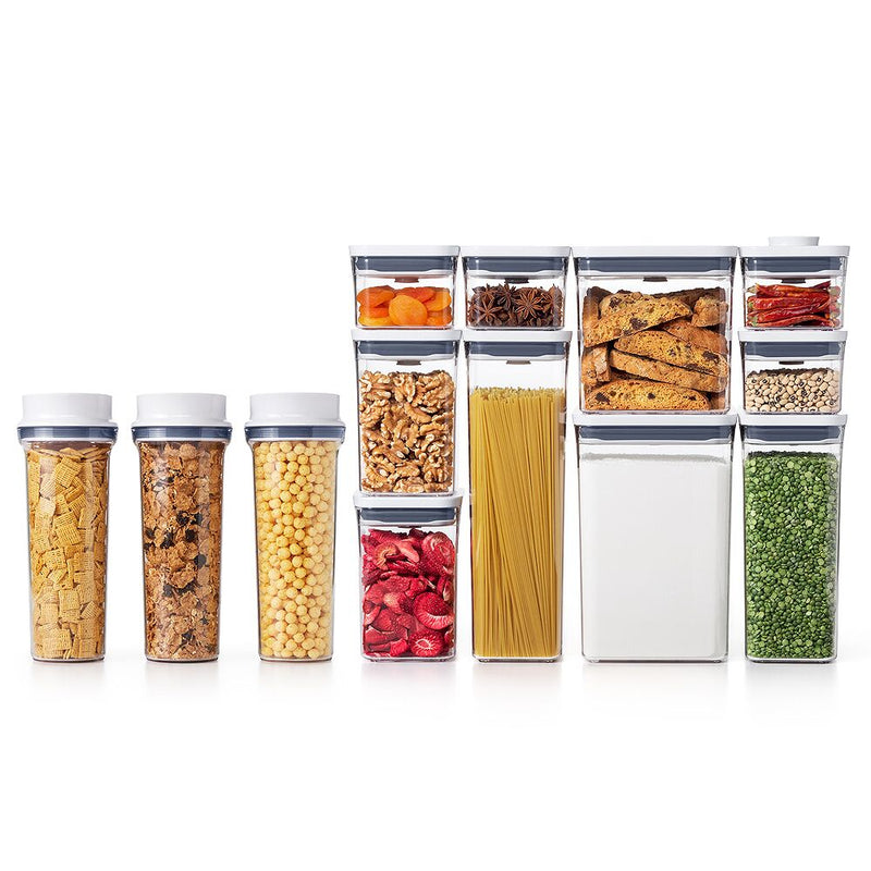 3 Piece Cereal Dispenser Set & 10-Piece POP Container Set Bundle Q7