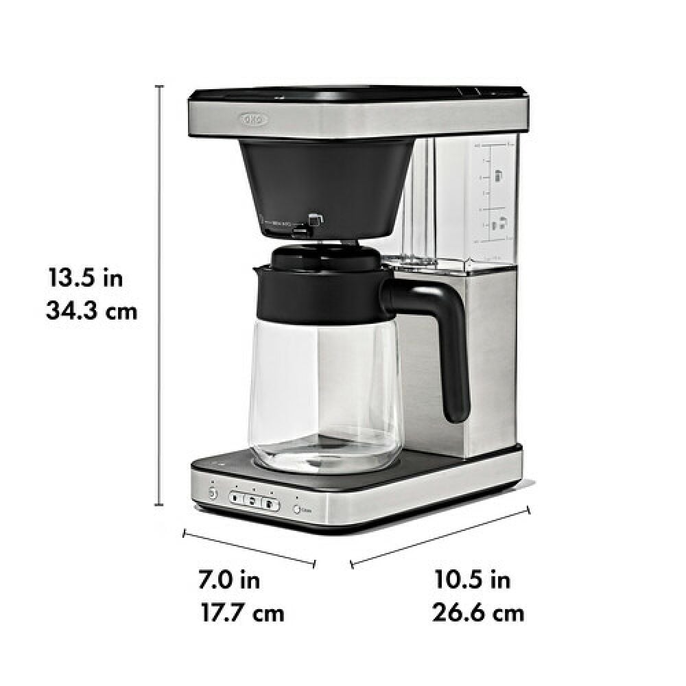 8-Cup Coffee Maker with Podless Single-Serve Function and Glass Carafe O7
