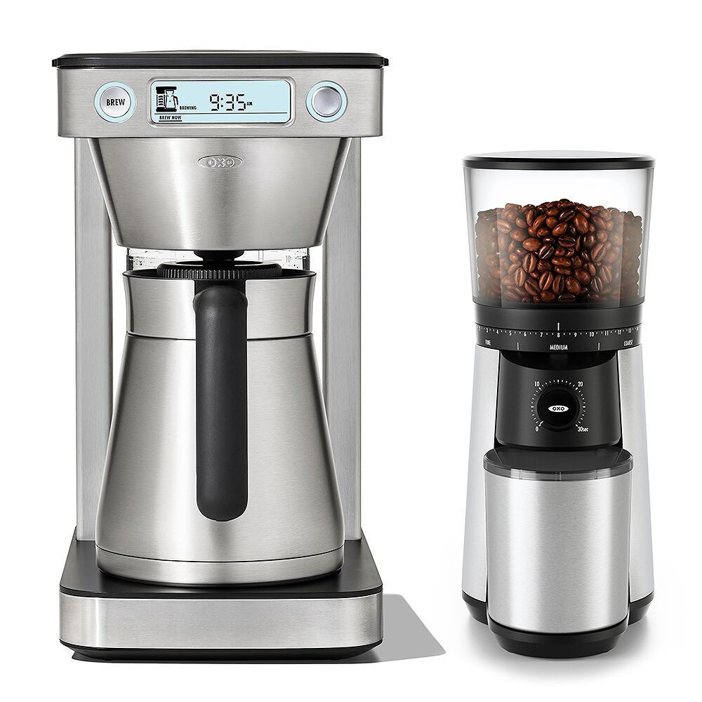 12-Cup Coffee Maker with Podless Single-Serve Function & Conical Burr Coffee Grinder Bundle N5