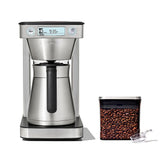 12-Cup Coffee Maker with Podless Single-Serve Function & Steel Coffee POP Container (1.7 Qt) with Scoop Bundle X8